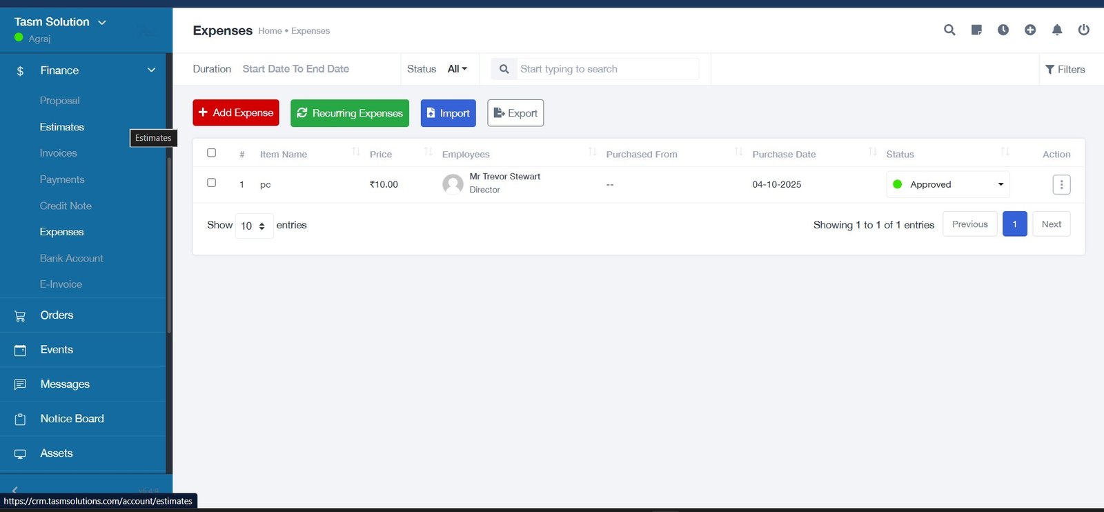 Expense Management